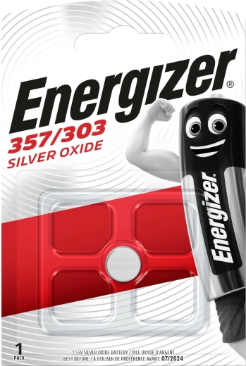Hodinková batéria ENERGIZER 357/303, striebrooxidová, 1,55 V, 138 mAh