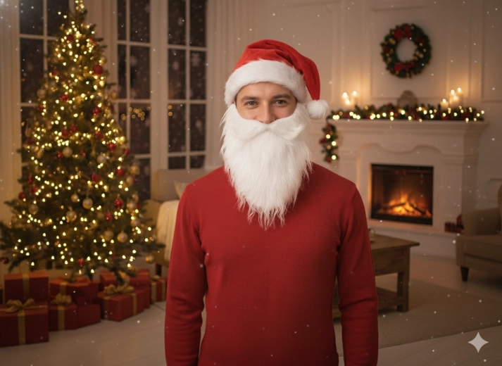 Mikulášska čiapka s plnovousom