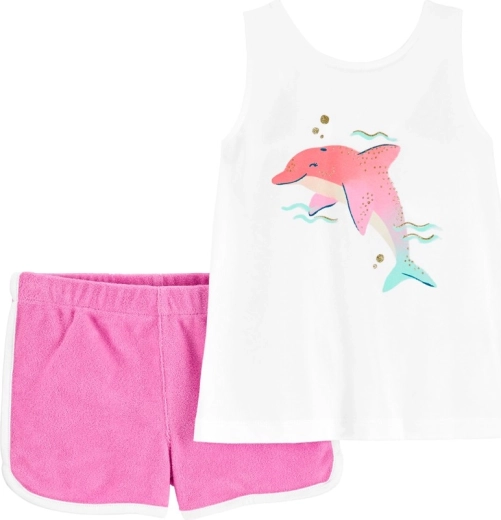 Carter’s dvojdielny set tielko a šortky Pink Dolphin pre dievčatko (9 m)