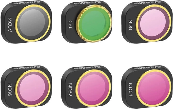 Sada 6 filtrov pre objektív Sunnylife MCUV, CPL, ND8/16/32/64 pre DJI Mini 4 Pro