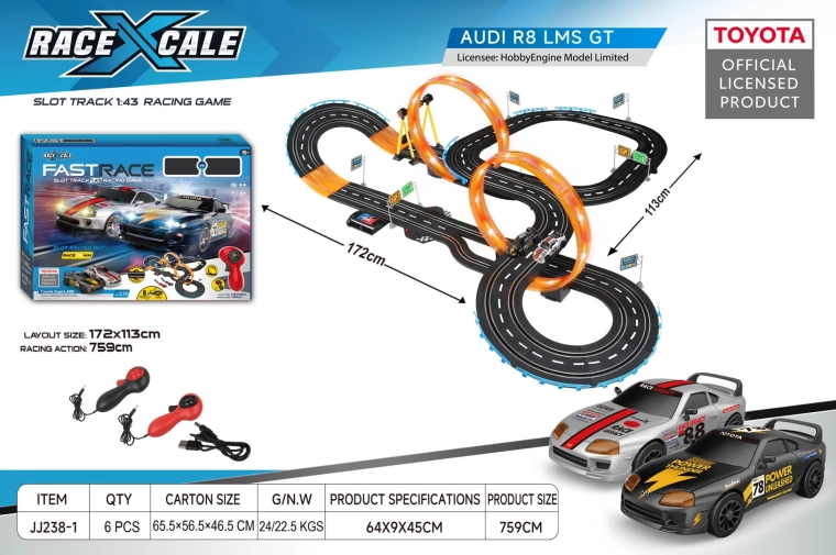 Pretekárska autodráha Toyota Supra A80 R/C 1:43