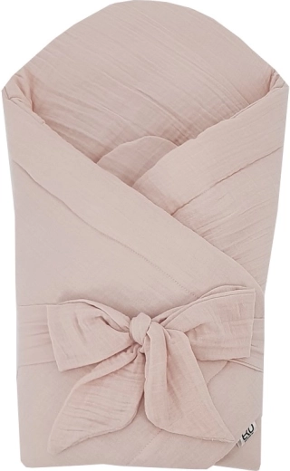 Mušelínová zavinovačka bez výstuže Powder Pink 75 × 75 cm