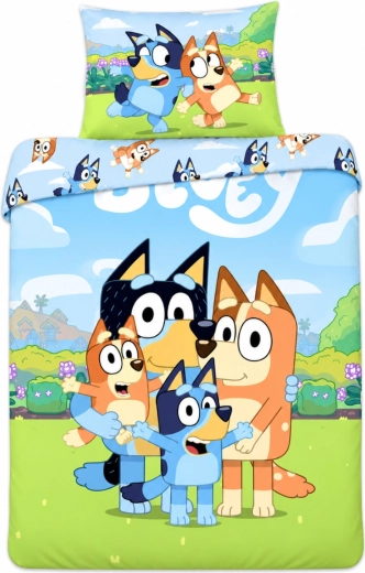 Bavlnená posteľná bielizeň do detskej postieľky Bluey Rodina 100 × 135 cm