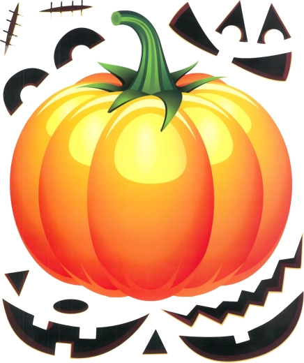 Halloweenske okenné nálepky tekvice – 15 dielov