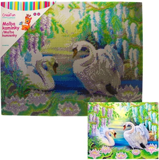 Diamantové maľovanie – labute 40 × 50 cm