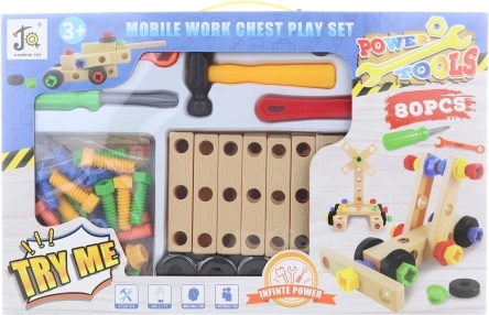 Skrutkovacia stavebnica pre deti – 80 dielov