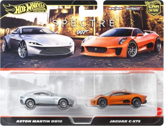 Hot Wheels Premium sada modelov Jaguar C-X75 a Aston Martin DB10 (James Bond)