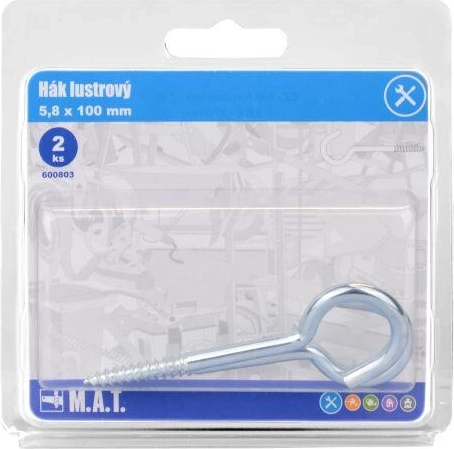 Lusterový hák 100 × 5,8 mm – lesklý, 2 ks