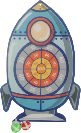 Detská hádzacia terčová hra s raketou na suchý zips