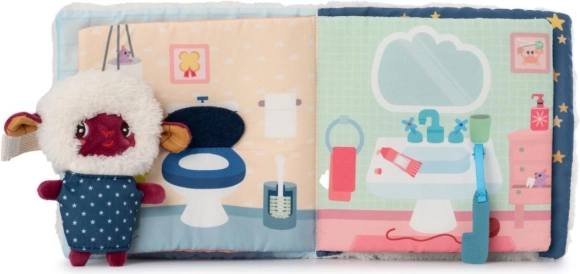 Textilná knižka s prstovou bábkou – dobrú noc s ovečkou YVON od LILLIPUTIENS