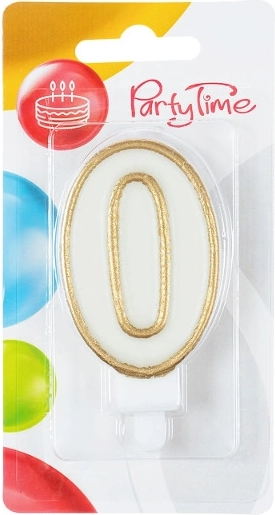Zlatá narodeninová sviečka číslo 0
