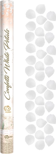 Pneumatické konfety biele ružové lupene – textilné