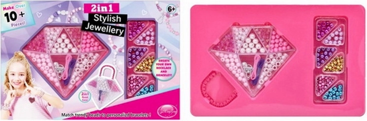 Farebné koráliky na výrobu šperkov v diamantovej krabičke