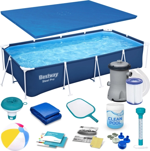 Záhradný rámový bazén 400 × 211 × 81 cm set 15v1 BESTWAY Steel Pro