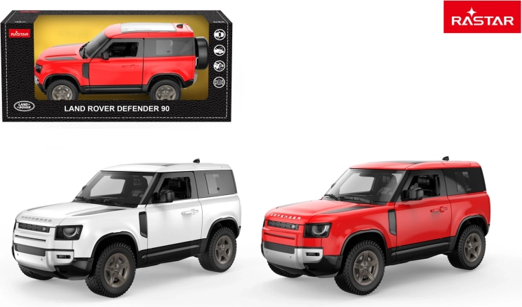 Kovový model auta Land Rover Defender 90 1:24 Rastar červený