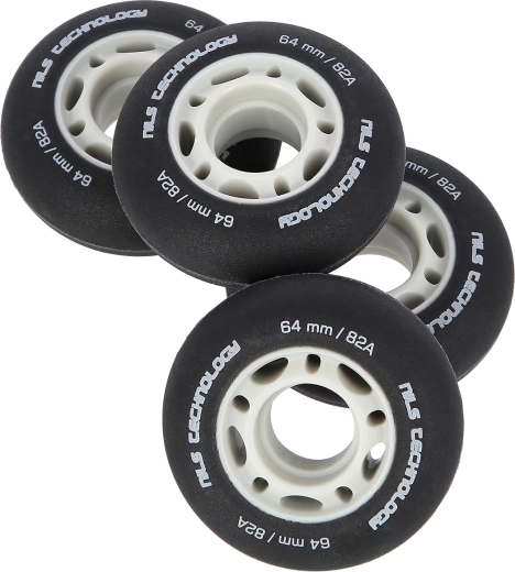 Matné kolieska NILS Extreme PU 64 × 24 mm, 82A, čierna (4 ks)