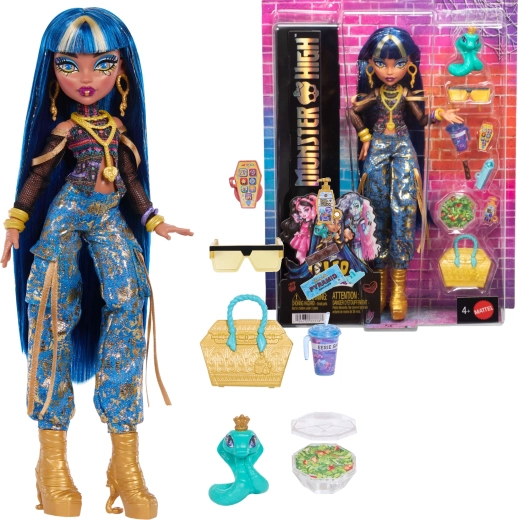 Monster High Cleo De Nile bábika 26 cm s doplnkami a miláčikom