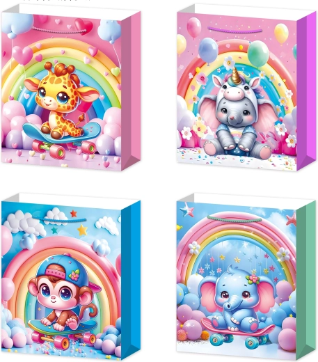 Darčeková taška L so sladkými zvieratkami 30 × 40 × 12 cm