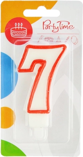 Narodeninová sviečka číslica 7 červená