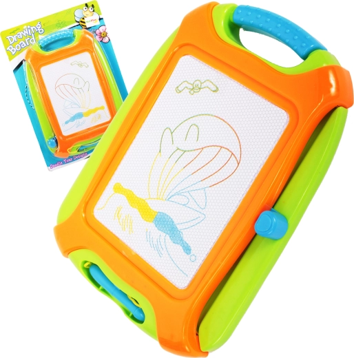 Farebná magnetická tabuľka na kreslenie so zmazávačom 26,5 × 18,5 cm s držadlom