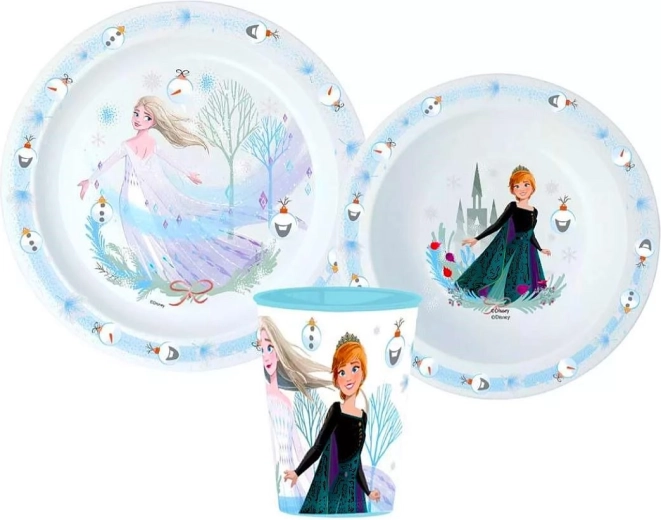 Plastová jedálenská sada Frozen Vianoce 3 diely