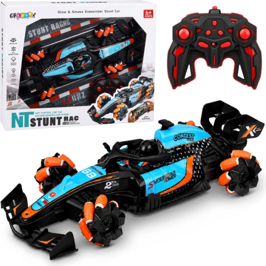 Kaskadérske závodné RC auto 4WD 1:10 s dymovým efektom a otočkou 360°