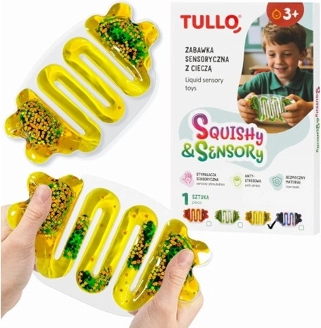 Senzorická stláčacia loptička s tekutinou – žltá