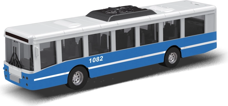 Autobus MHD so zotrvačníkom 16 cm – modrý