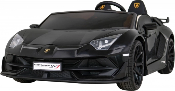 Detské elektrické auto Lamborghini Aventador SVJ drift, pre 2 deti, čierne