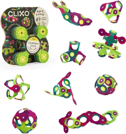 Magnetická stavebnica Tiny & Mighty – dinosaury, 9 dielov