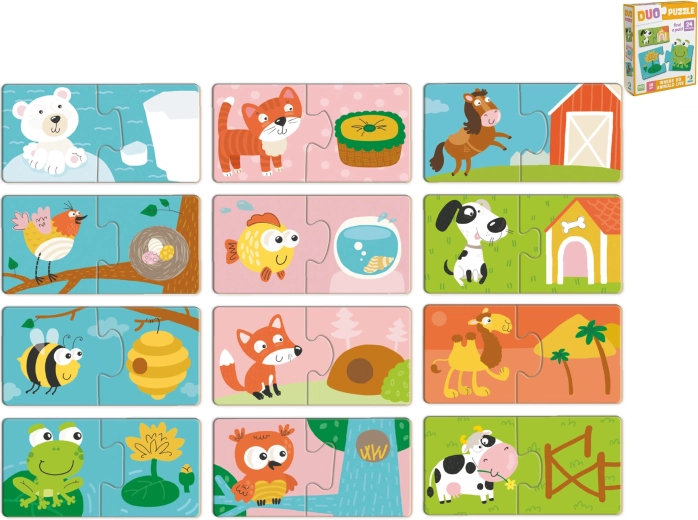 Detské párovacie puzzle Kde býva toto zvieratko?