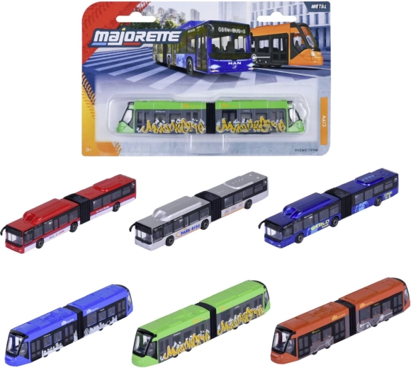 Kovový model mestského autobusu alebo električky - 1 kus