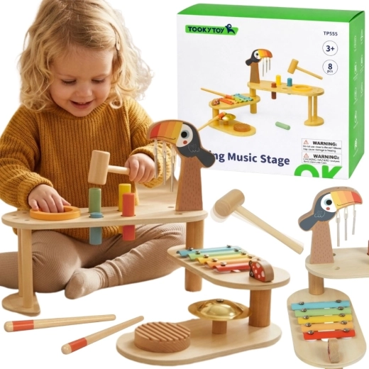 Tooky Toy vzdelávací hudobný stolík tukan