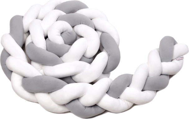 Pletený mantinel 180 cm white + grey