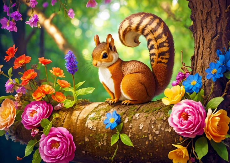Enjoy puzzle Kvitnúca veverička 1000 dielikov