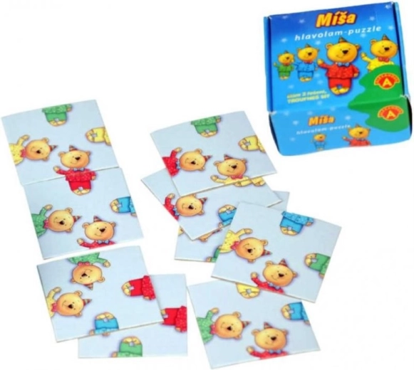 Puzzle hlavolam Miša – 9 kartičiek v krabičke