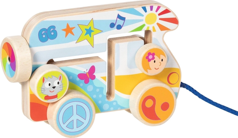 Ťahacie drevené autíčko camper van - 1 kus