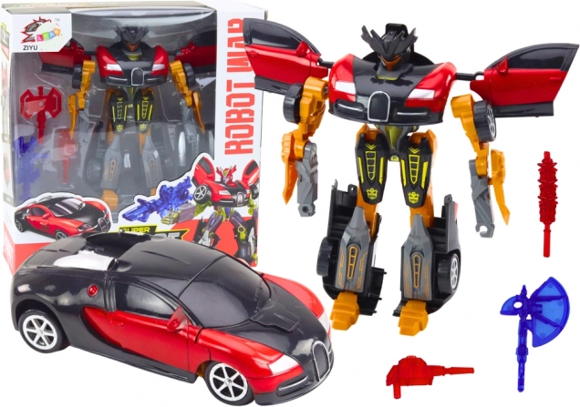 Červený auto robot 2v1 s príslušenstvom