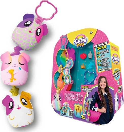 Cutie Pops mini plyš s prekvapením – sada 5 ks