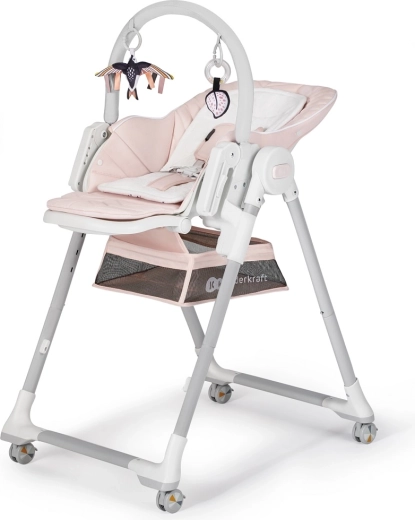 Kinderkraft Select jedálenská stolička a lehátko 2v1 Lastree pink