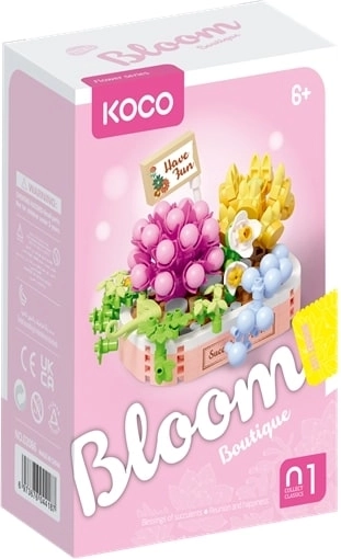 KOCO stavebnica sukulenty v ružovom kvetináči (249 dielikov)
