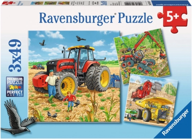 Ravensburger puzzle veľké stroje 3x49 dielikov