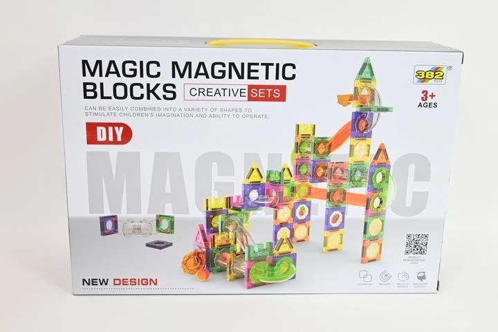 Magnetická stavebnica – guľôčková dráha 126 dielov