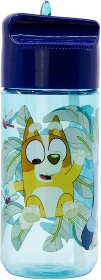 Detská fľaša na vodu so slamkou Stor Bluey 430 ml modrá