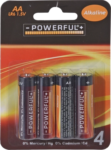 Alkalické batérie AA 1,5 V, 4 ks