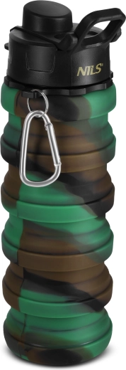 Skladacia silikónová fľaša 500 ml zelená NILS Camp