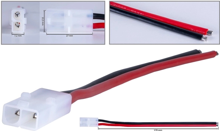 Konektor Tamiya so silikónovým káblom 2,5 mm², 17 cm
