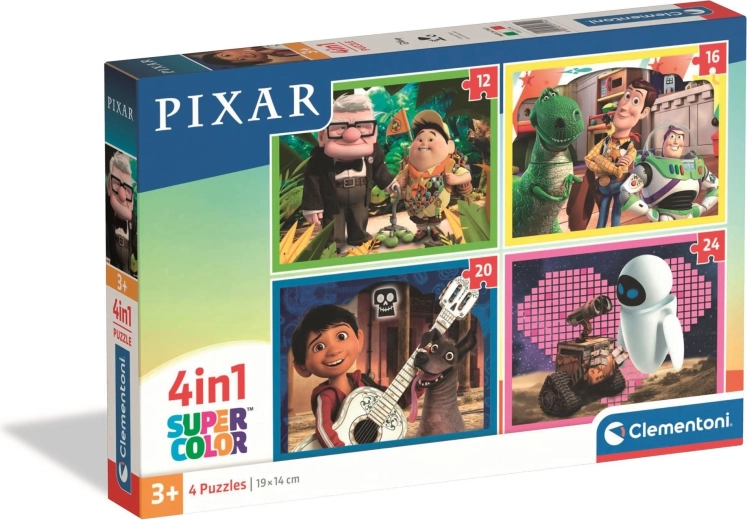CLEMENTONI puzzle Pixar rozprávky 4v1 (12, 16, 20 a 24 dielikov)