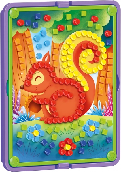 Quercetti mozaika Pin Bosco – detská kolíčková mozaika s lesnými motívmi