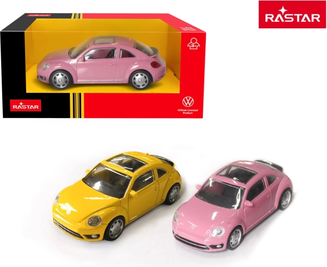 Kovový model auta Rastar Volkswagen Beetle ružový 1:43